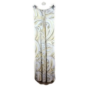 Tommy Bahama Strapless Maxi Dress in White and Tan Swirl Print